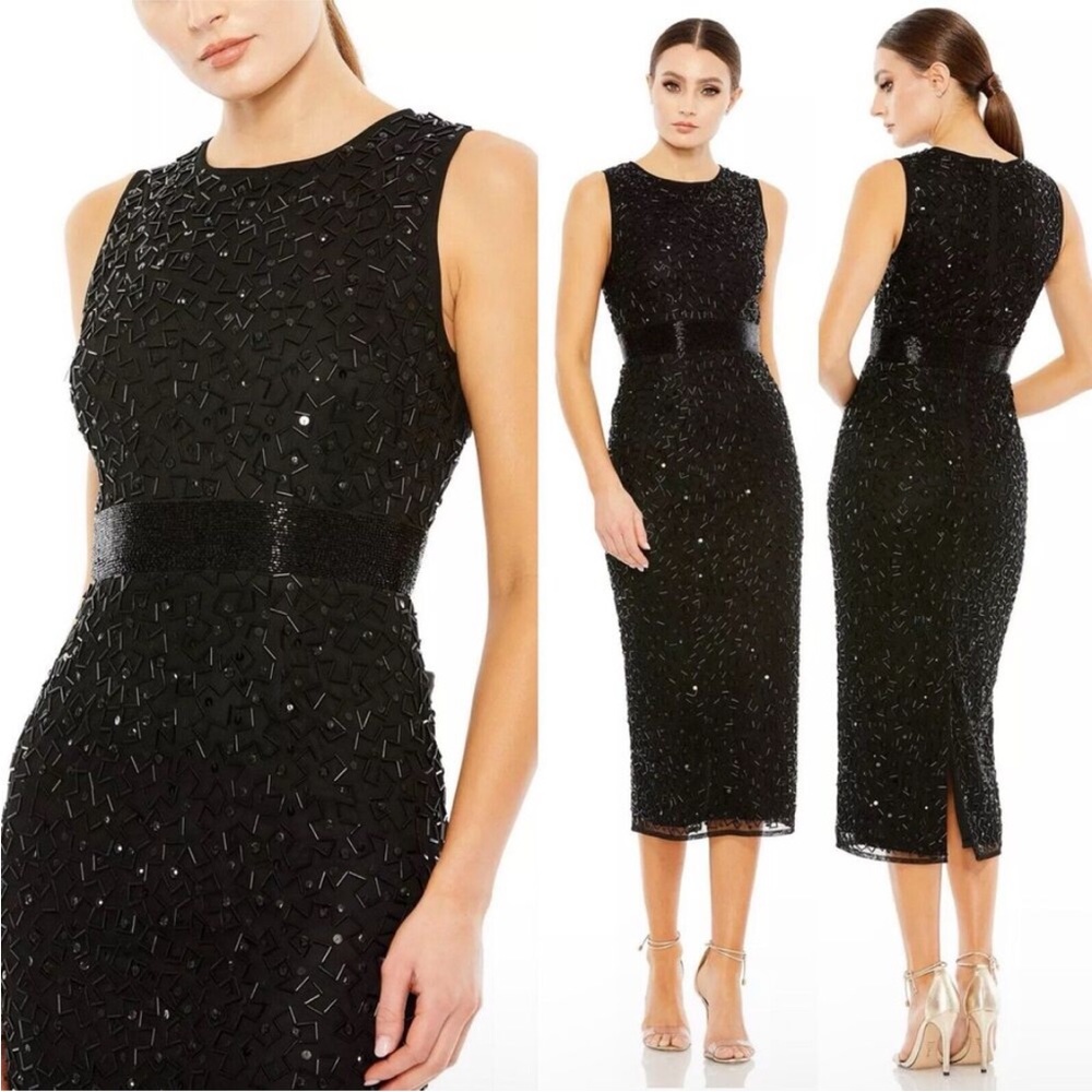 Mac Duggal 93758 Geometric
Embellished Sleeveless A-Line Dress
Black size 10